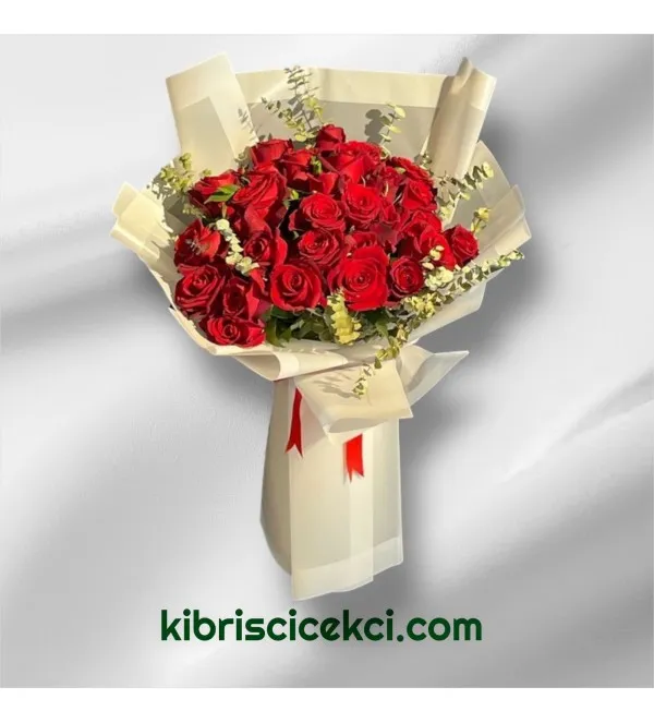 30 Kırmızı Gül Buketi